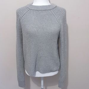 NWT BR Gray Shimmery Crew Neck Sweater